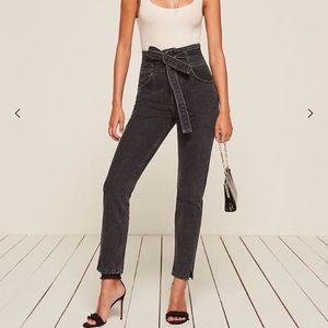 Reformation Belted Denim Jean